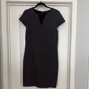 Banana Republic Charcoal Gray  V-Neck Sheath Dress